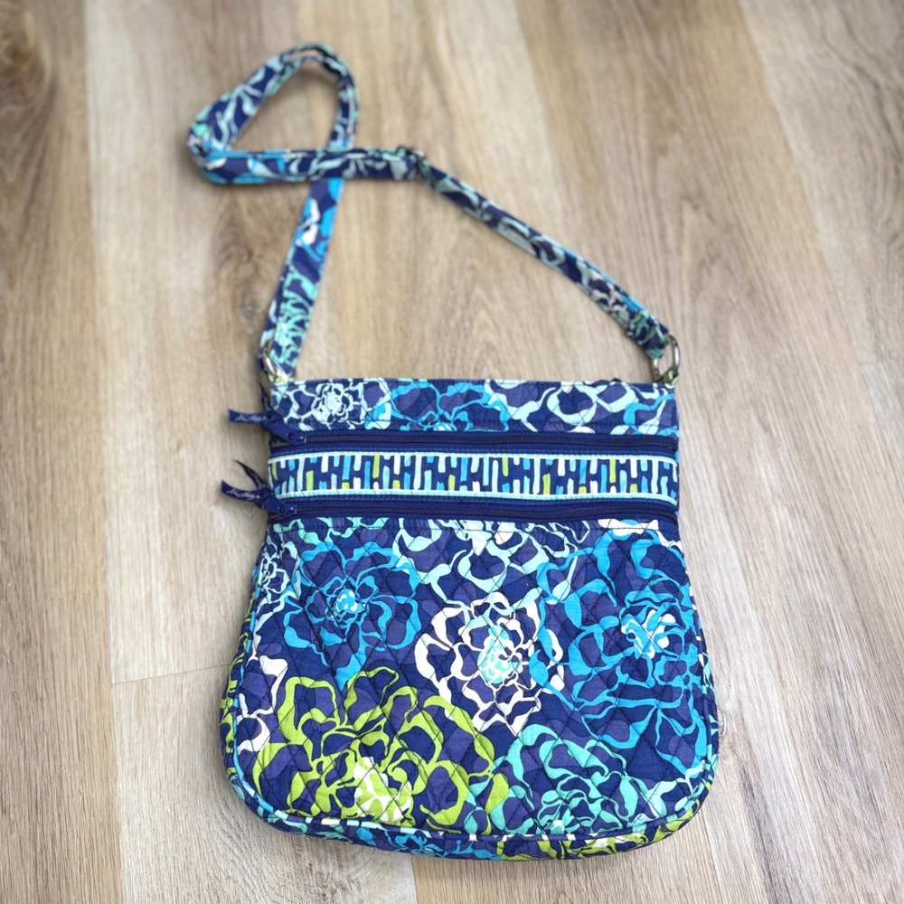 Vera Bradley "Katalina Blues" Triple Zip Hipster Crossbody Retired